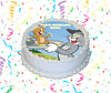 Tom And Jerry Edible Image Cake Topper Personalized Birthday Sheet Custom Frosting Round Circle