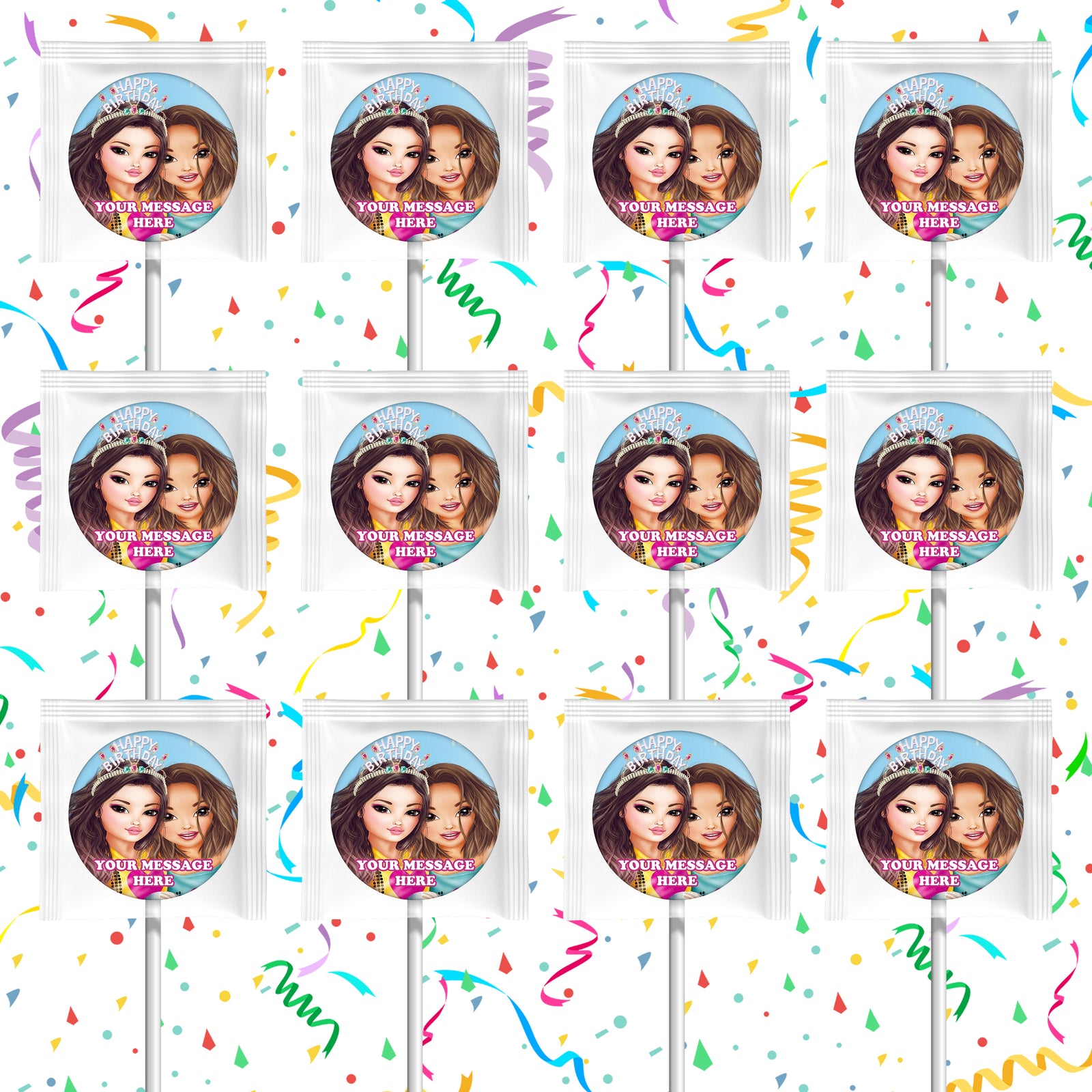 Top Model By Depesche Lollipops Party Favors Personalized Suckers 12 Pcs