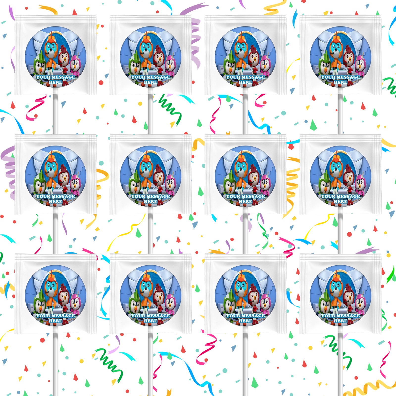 Top Wing Lollipops Party Favors Personalized Suckers 12 Pcs
