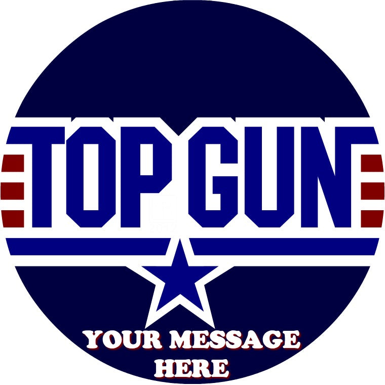 Top Gun Edible Image Cake Topper Personalized Birthday Sheet Custom Frosting Round Circle