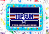 Top Gun Edible Image Cake Topper Personalized Birthday Sheet Decoration Custom Party Frosting Transfer Fondant