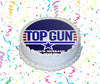 Top Gun Edible Image Cake Topper Personalized Birthday Sheet Custom Frosting Round Circle