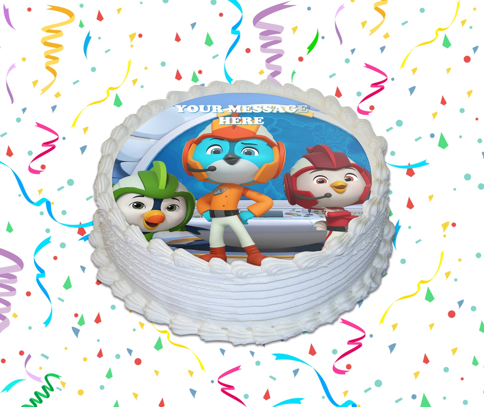 Top Wing Edible Image Cake Topper Personalized Birthday Sheet Custom Frosting Round Circle