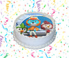 Top Wing Edible Image Cake Topper Personalized Birthday Sheet Custom Frosting Round Circle