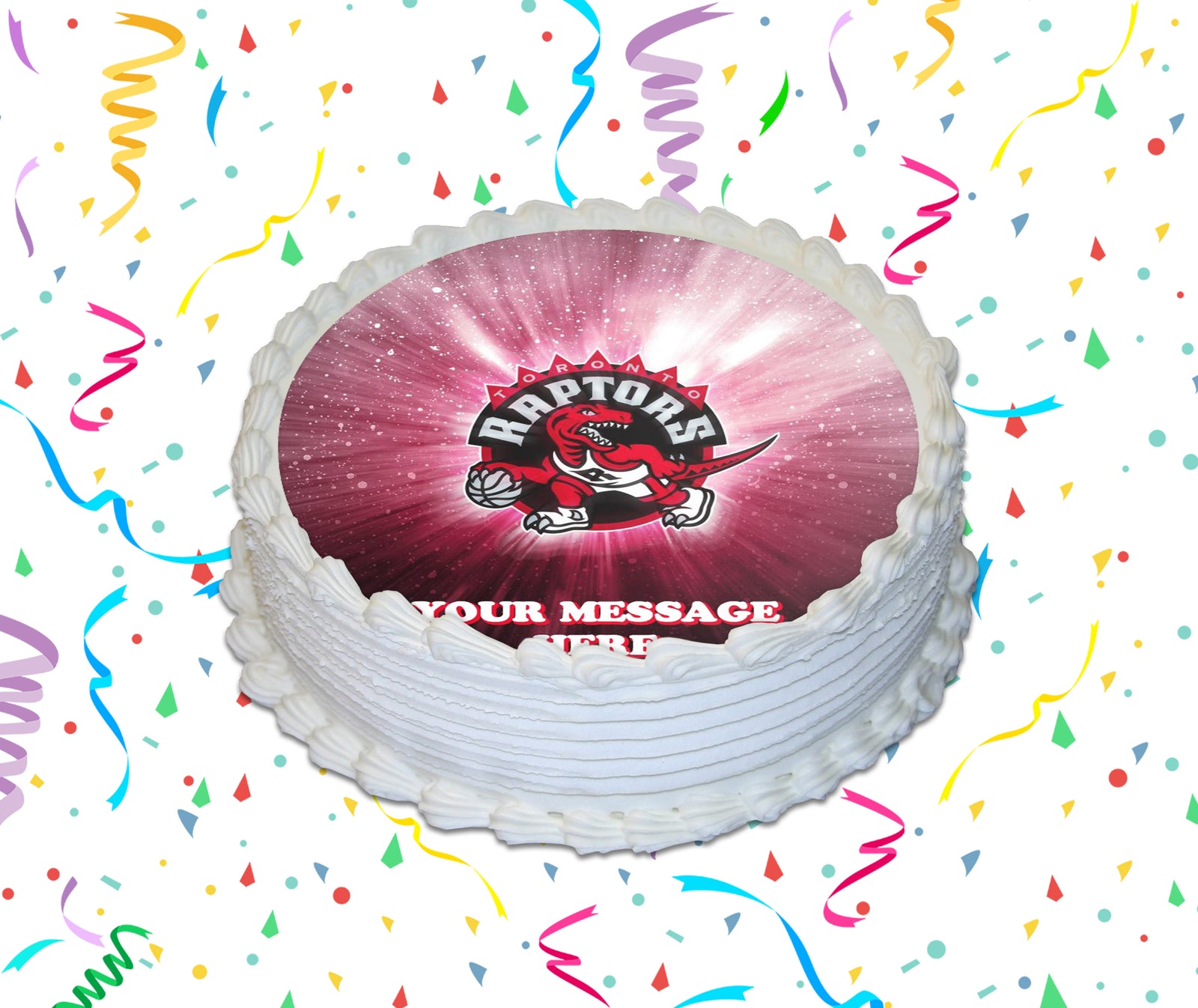 Toronto Raptors Edible Image Cake Topper Personalized Birthday Sheet Custom Frosting Round Circle