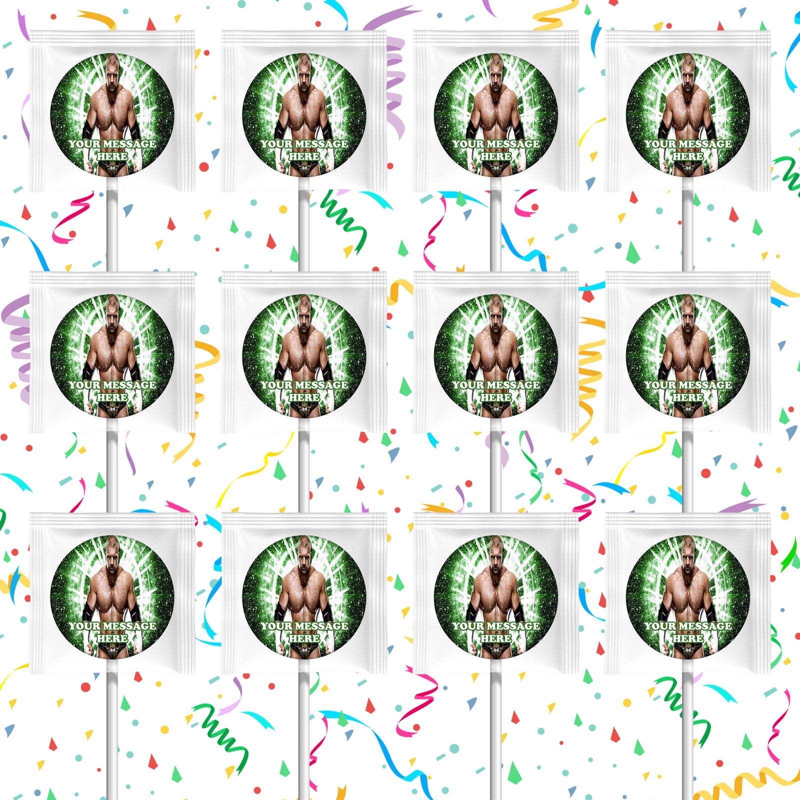 Triple H Lollipops Party Favors Personalized Suckers 12 Pcs