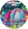 Trolls Edible Image Cake Topper Personalized Birthday Sheet Custom Frosting Round Circle