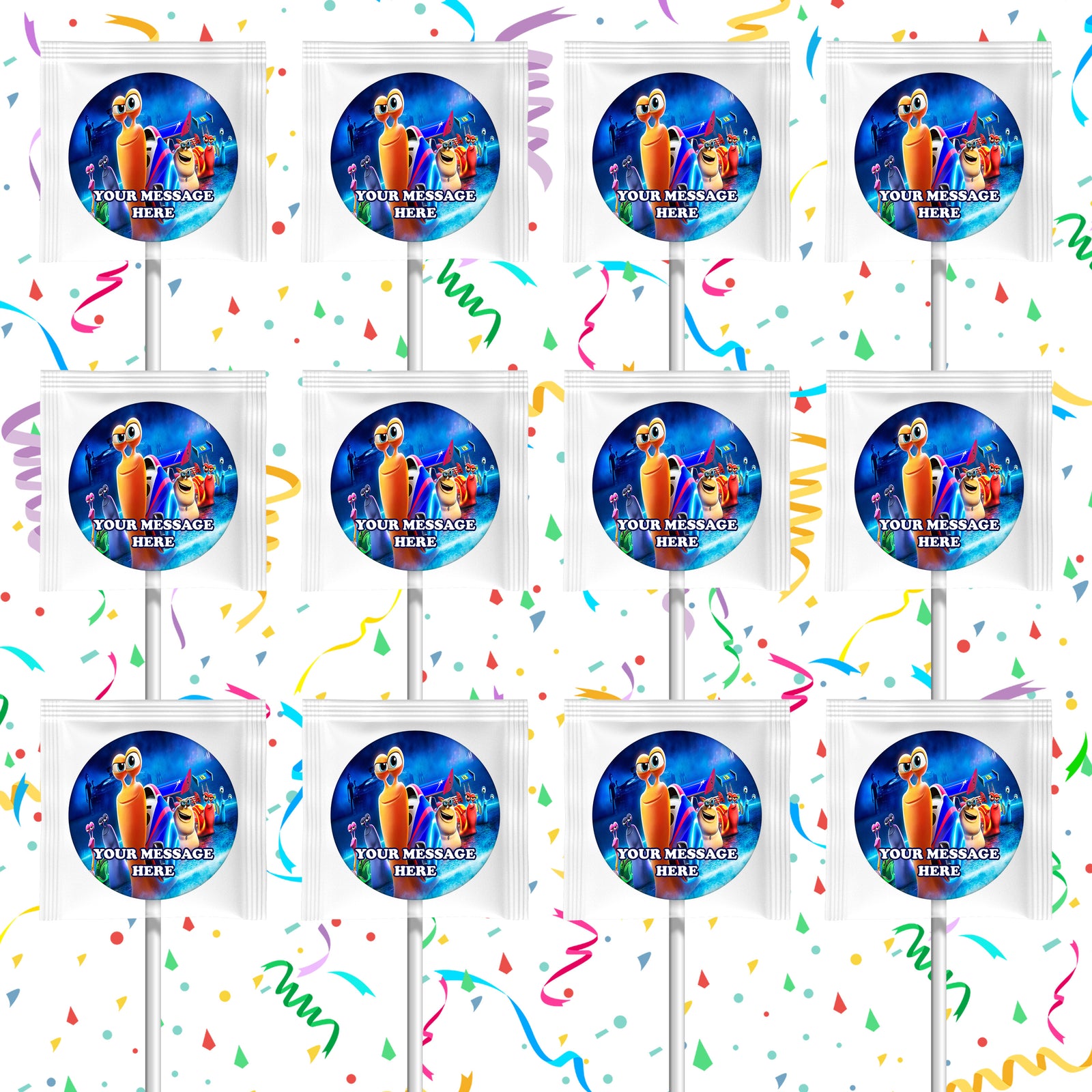 Turbo Lollipops Party Favors Personalized Suckers 12 Pcs