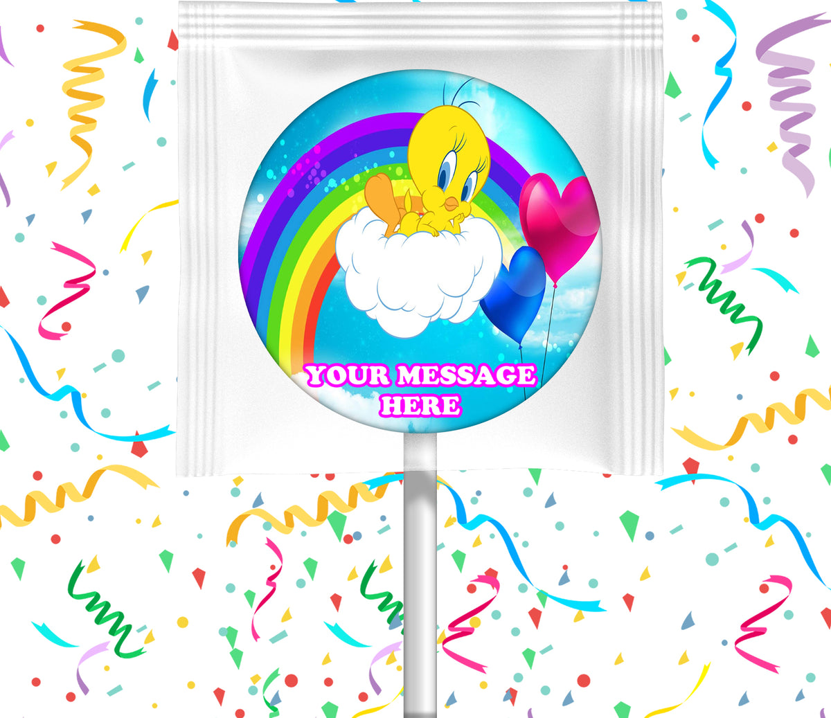 Tweety Lollipops Party Favors Personalized Suckers 12 Pcs