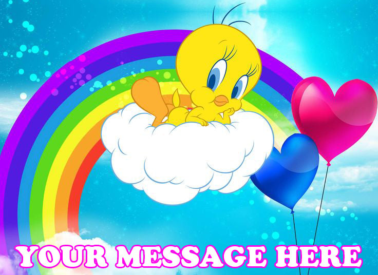 Tweety Edible Image Cake Topper Personalized Birthday Sheet Decoration Custom Party Frosting Transfer Fondant
