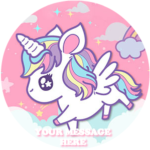Unicorn Edible Image Cake Topper Personalized Birthday Sheet Custom Frosting Round Circle