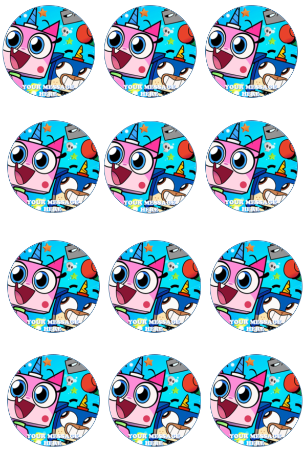 Unikitty Edible Cupcake Toppers (12 Images) Cake Image Icing Sugar Sheet Edible Cake Images