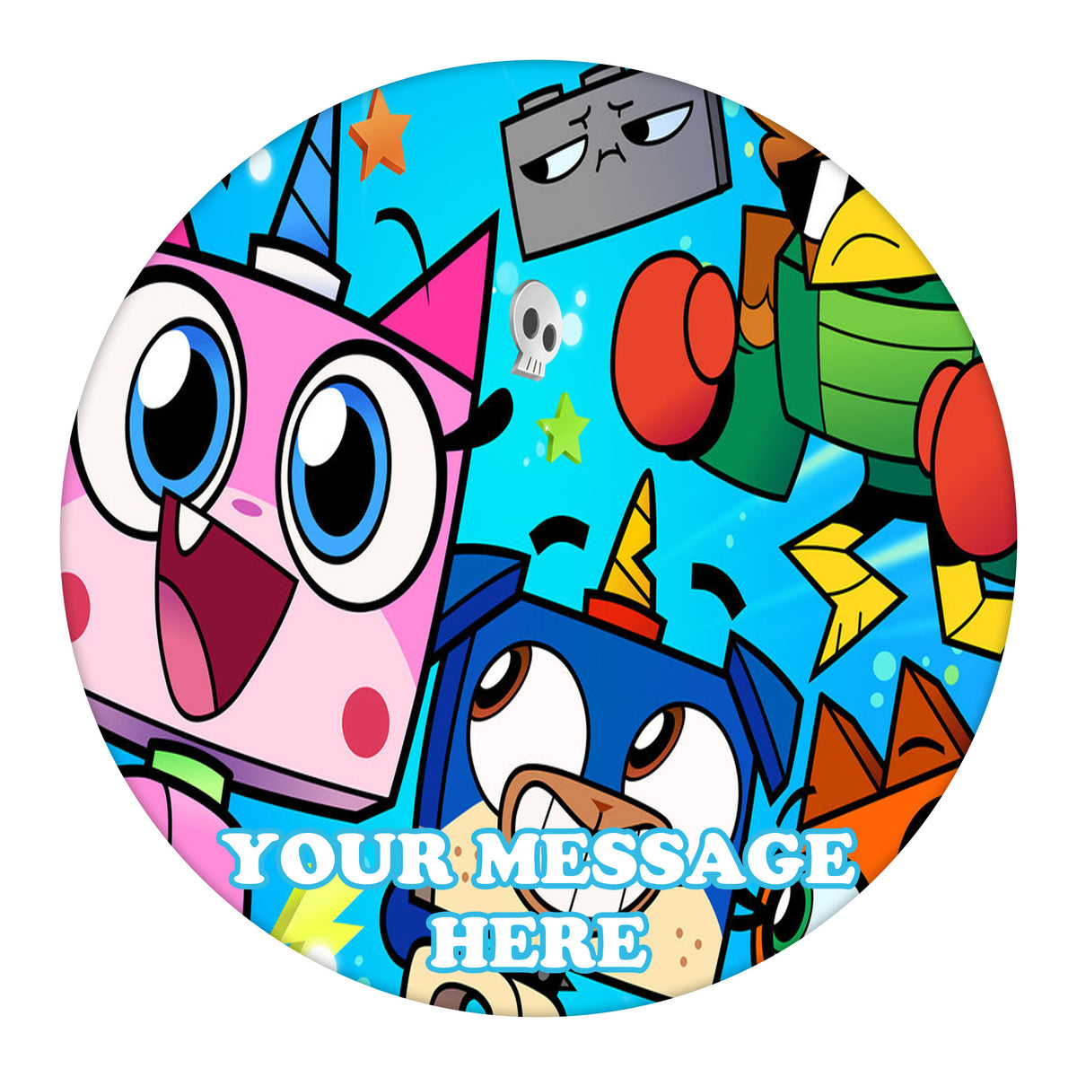 Unikitty Edible Image Cake Topper Personalized Birthday Sheet Custom Frosting Round Circle