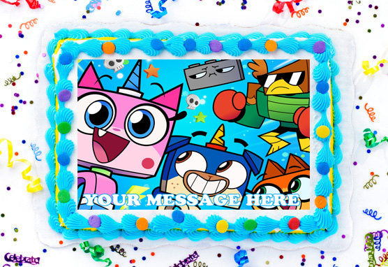 Unikitty Edible Image Cake Topper Personalized Birthday Sheet Decoration Custom Party Frosting Transfer Fondant