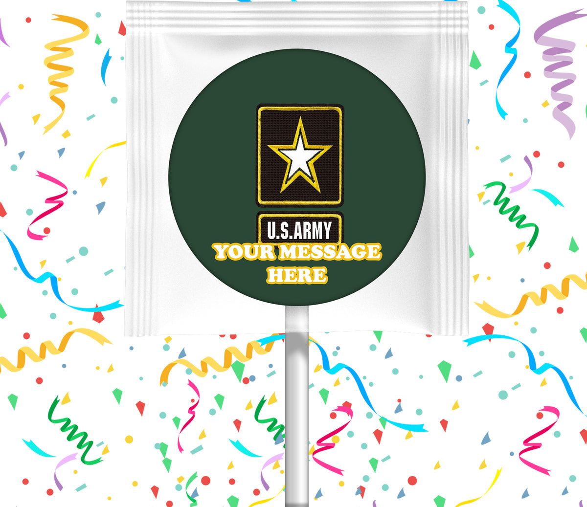 United States Army Lollipops Party Favors Personalized Suckers 12 Pcs