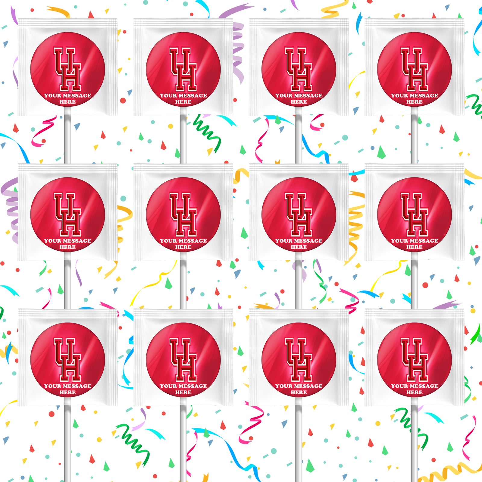 University Of Houston Lollipops Party Favors Personalized Suckers 12 Pcs