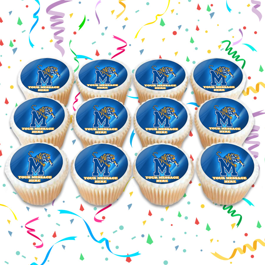 University Of Memphis Edible Cupcake Toppers (12 Images) Cake Image Icing Sugar Sheet Edible Cake Images