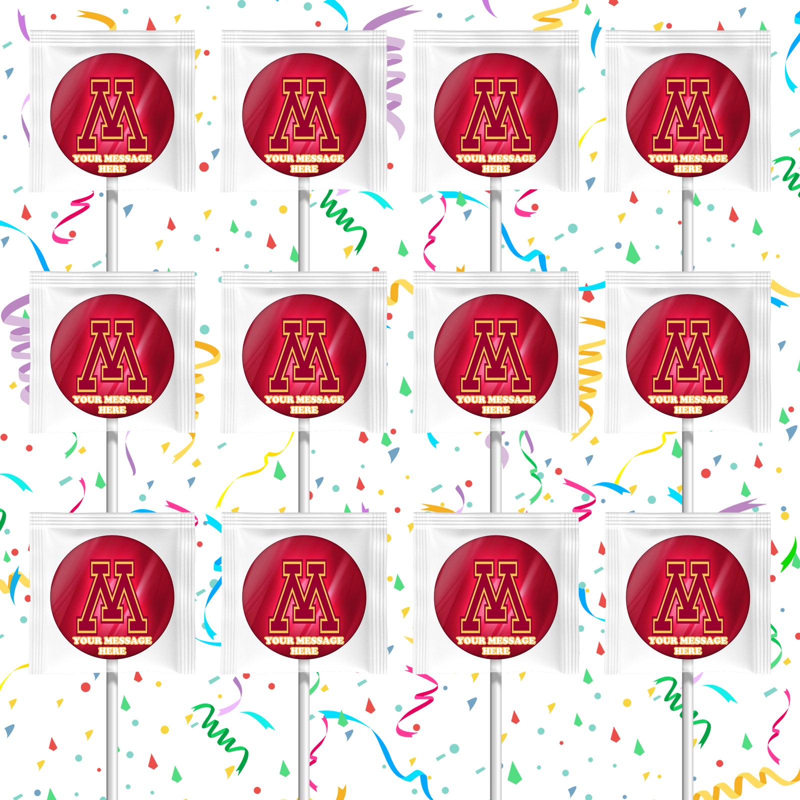 University Of Minnesota Lollipops Party Favors Personalized Suckers 12 Pcs