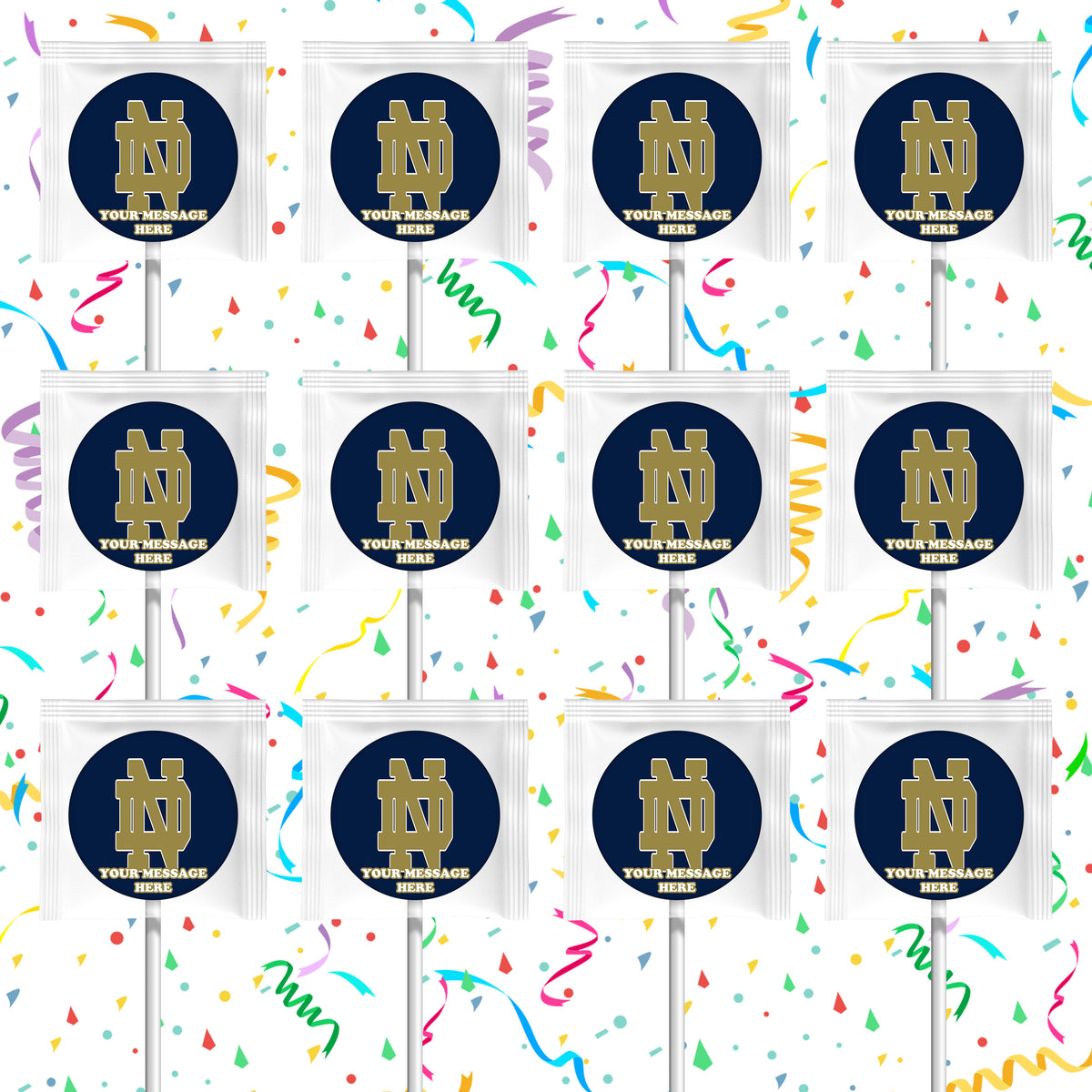 University Of Notre Dame Lollipops Party Favors Personalized Suckers 12 Pcs