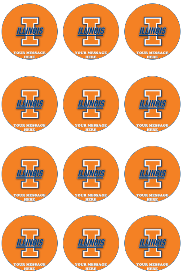 University Of Illinois Edible Cupcake Toppers (12 Images) Cake Image Icing Sugar Sheet Edible Cake Images