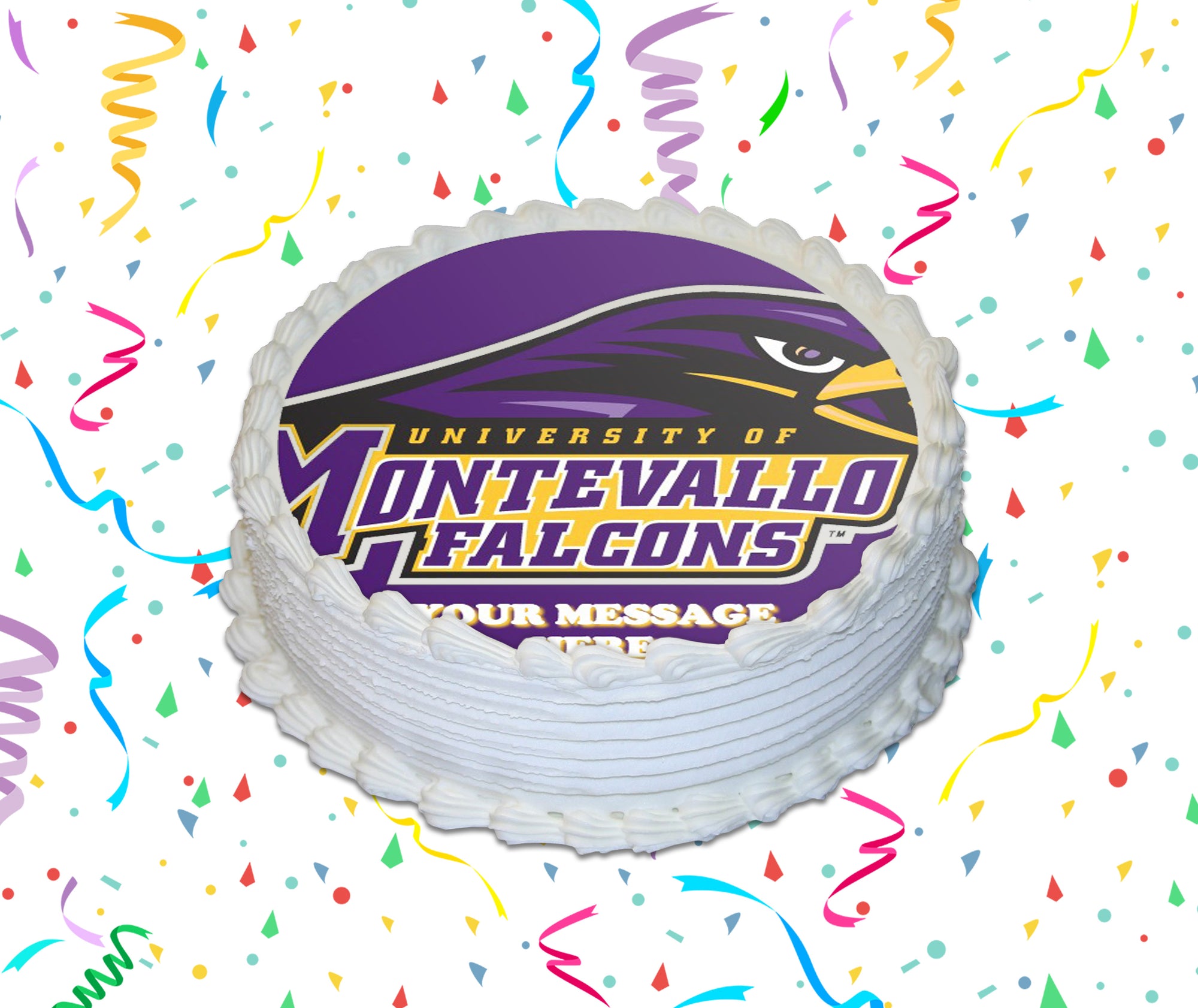 University Of Montevallo Edible Image Cake Topper Personalized Birthday Sheet Custom Frosting Round Circle