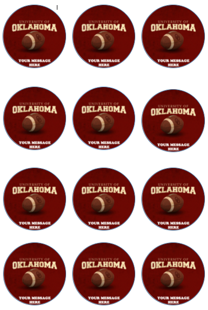 University Of Oklahoma Edible Cupcake Toppers (12 Images) Cake Image Icing Sugar Sheet Edible Cake Images