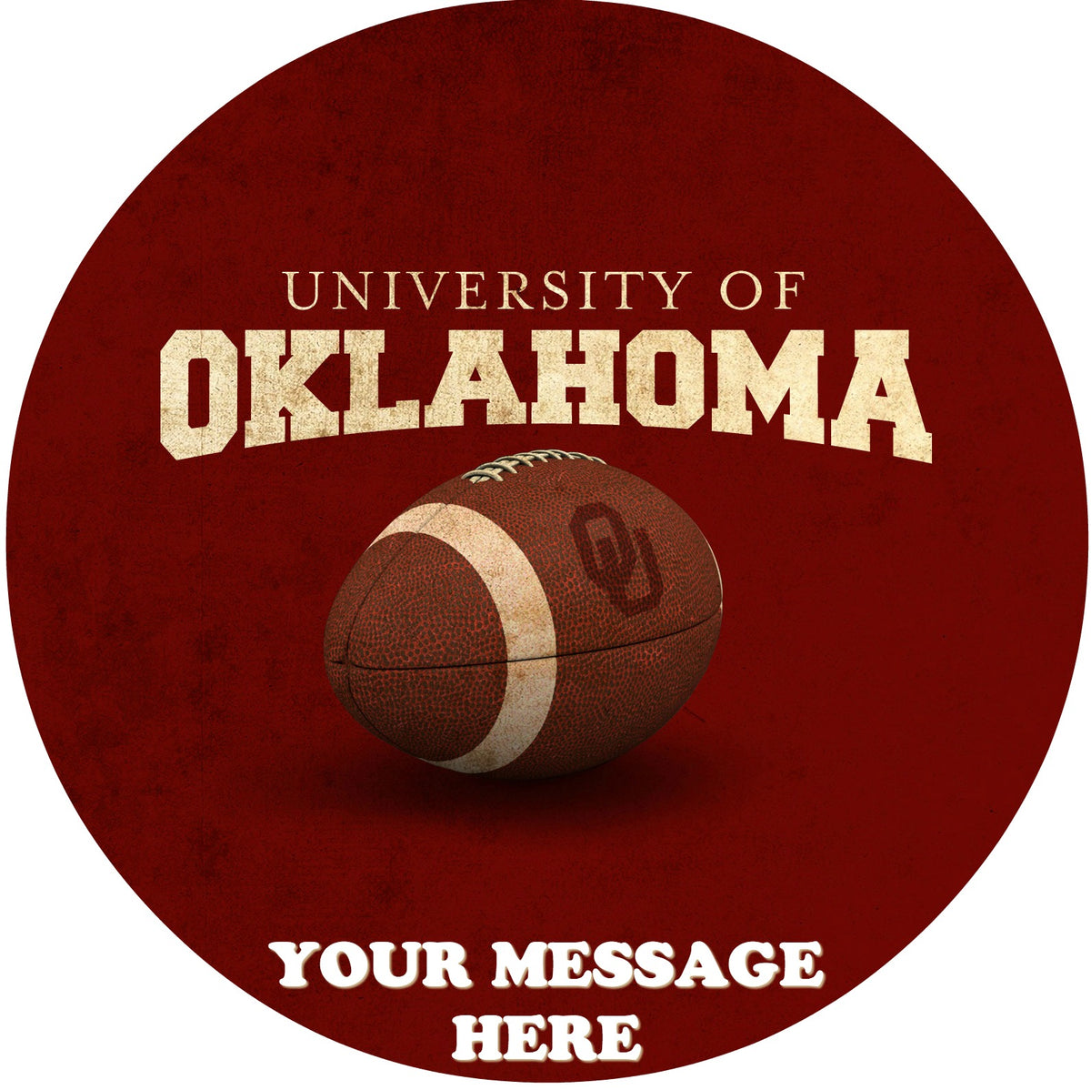 University Of Oklahoma Edible Image Cake Topper Personalized Birthday Sheet Custom Frosting Round Circle