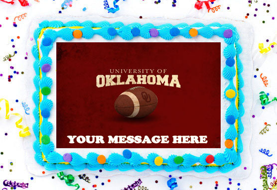 University Of Oklahoma Edible Image Cake Topper Personalized Birthday Sheet Decoration Custom Party Frosting Transfer Fondant