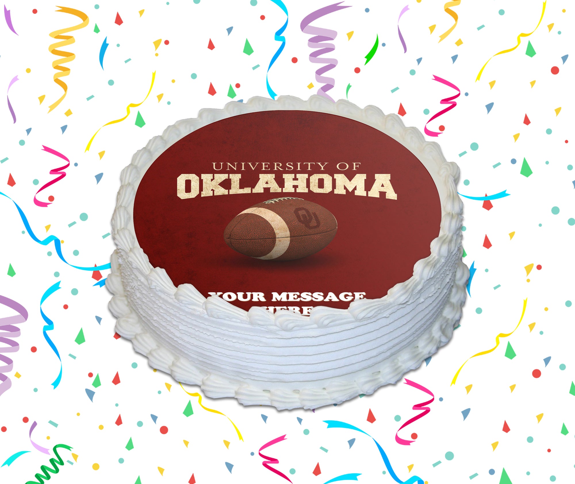 University Of Oklahoma Edible Image Cake Topper Personalized Birthday Sheet Custom Frosting Round Circle