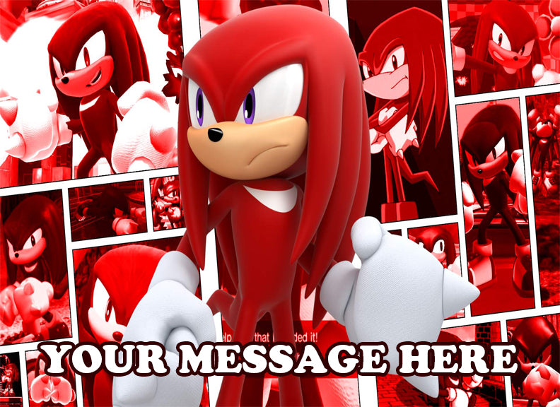 Sonic The Hedgehog Knuckles The Echidna Edible Image Cake Topper Personalized Birthday Sheet Decoration Custom Party Frosting Transfer Fondant