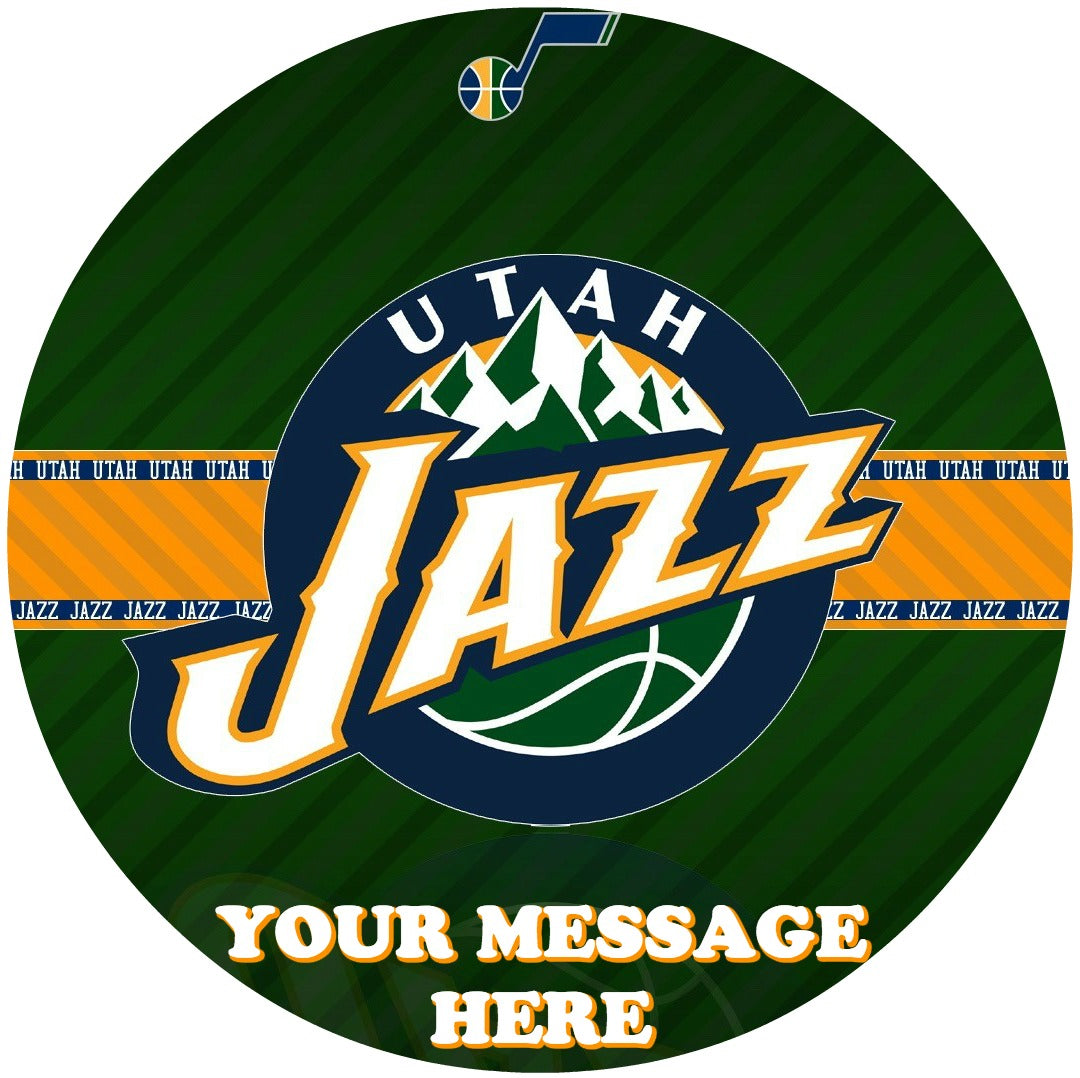Utah Jazz Edible Image Cake Topper Personalized Birthday Sheet Custom Frosting Round Circle