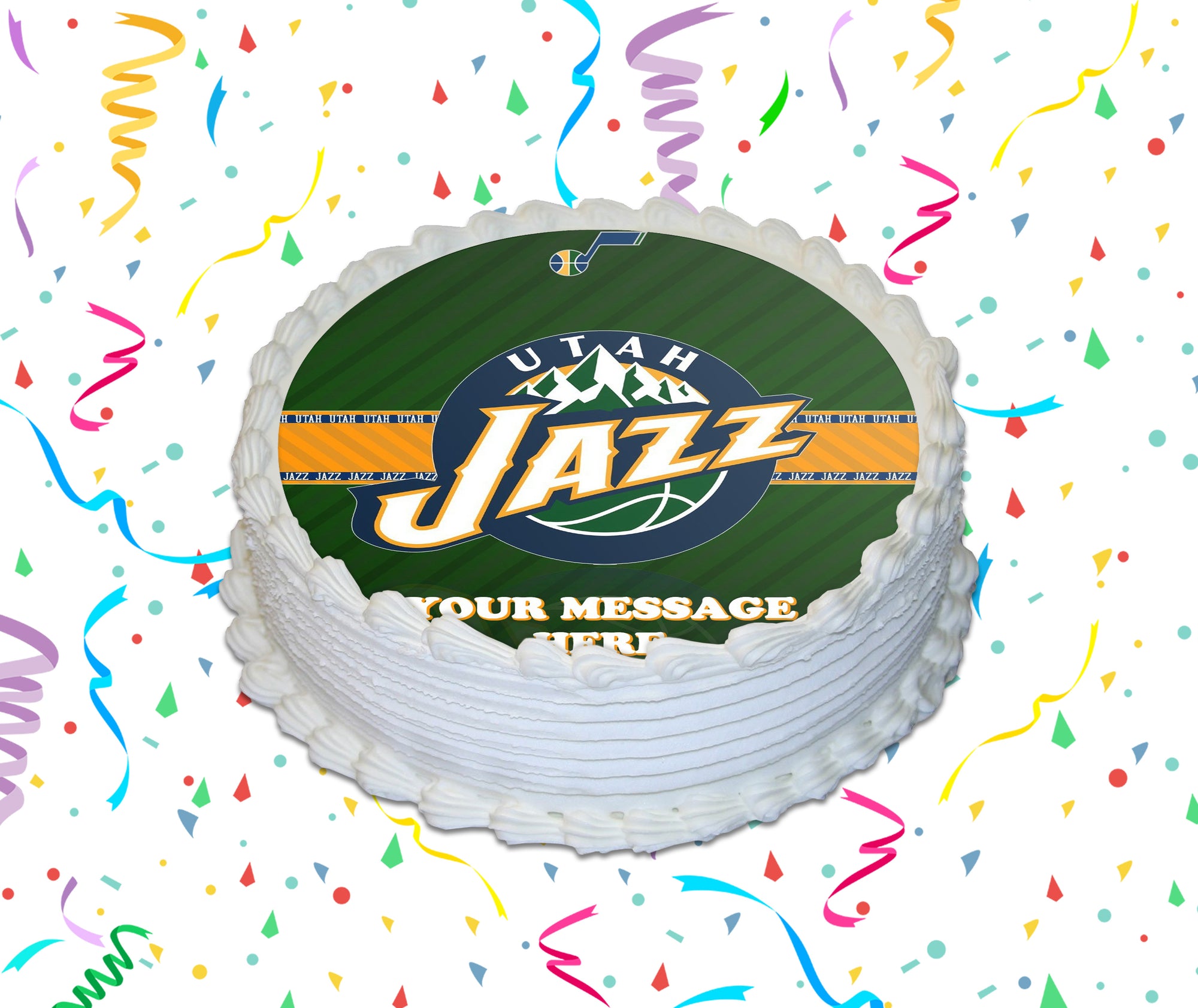 Utah Jazz Edible Image Cake Topper Personalized Birthday Sheet Custom Frosting Round Circle