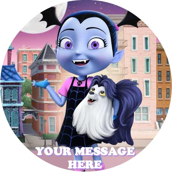 Vampirina Edible Image Cake Topper Personalized Birthday Sheet Custom Frosting Round Circle