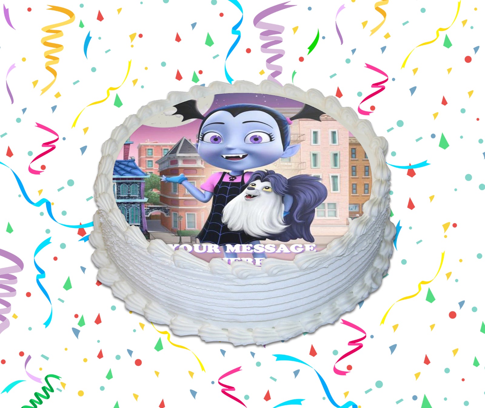 Vampirina Edible Image Cake Topper Personalized Birthday Sheet Custom Frosting Round Circle