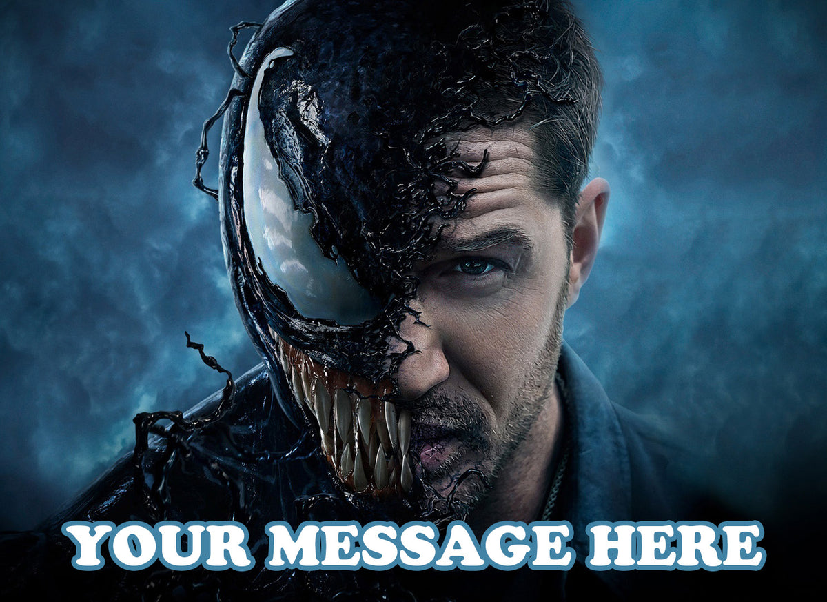 Venom Edible Image Cake Topper Personalized Birthday Sheet Decoration Custom Party Frosting Transfer Fondant