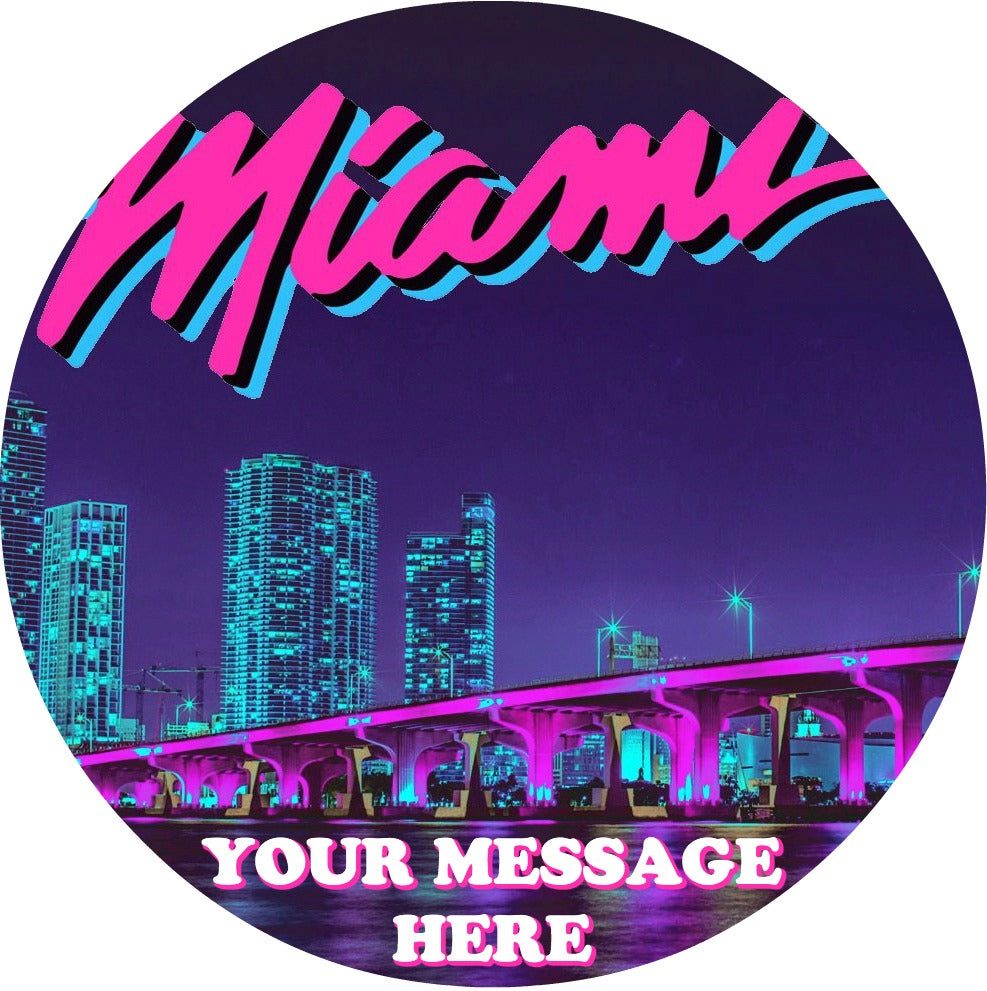 Miami Heat Edible Image Cake Topper Personalized Birthday Sheet Custom Frosting Round Circle
