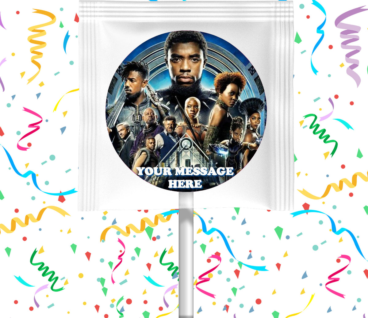 Black Panther Lollipops Party Favors Personalized Suckers 12 Pcs
