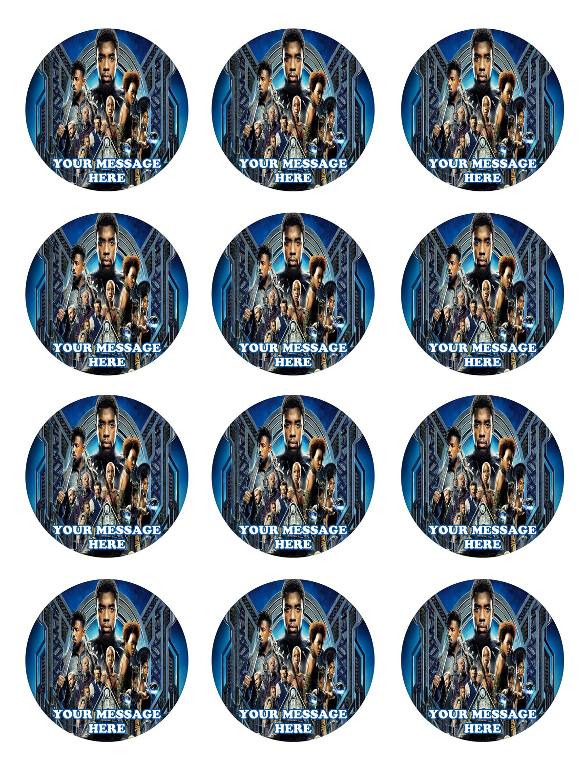 Black Panther Edible Cupcake Toppers (12 Images) Cake Image Icing Sugar Sheet
