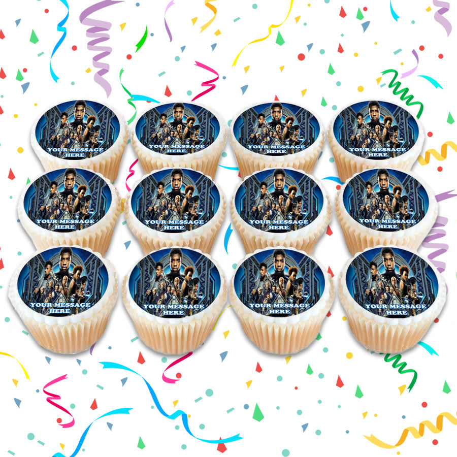 Black Panther Edible Cupcake Toppers (12 Images) Cake Image Icing Sugar Sheet