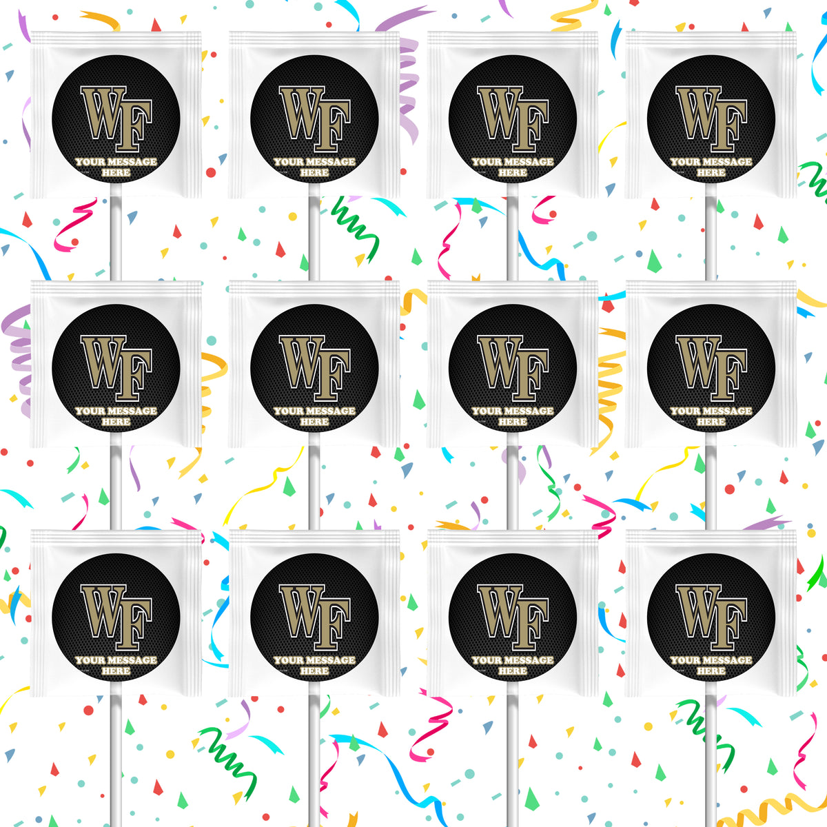 Wake Forest Demon Deacons Lollipops Party Favors Personalized Suckers 12 Pcs