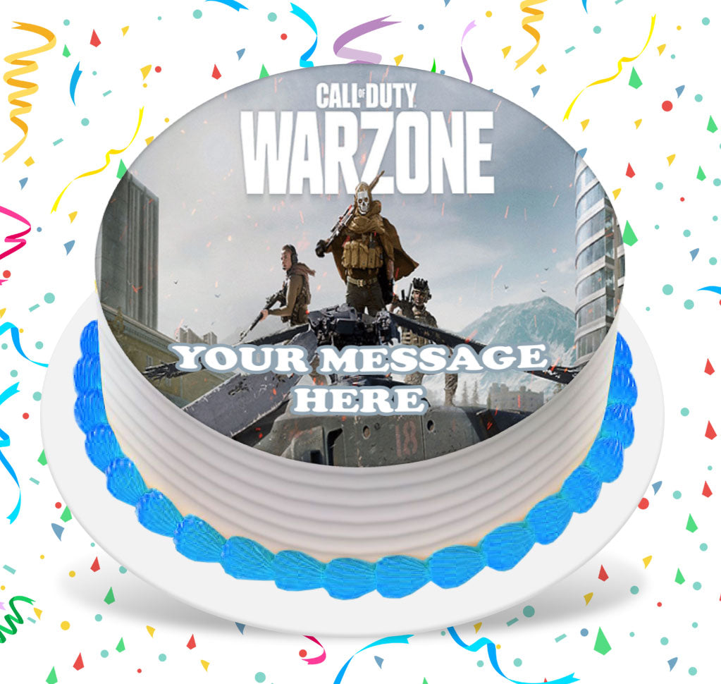 Call Of Duty Warzone Edible Image Cake Topper Personalized Birthday Sheet Custom Frosting Round Circle