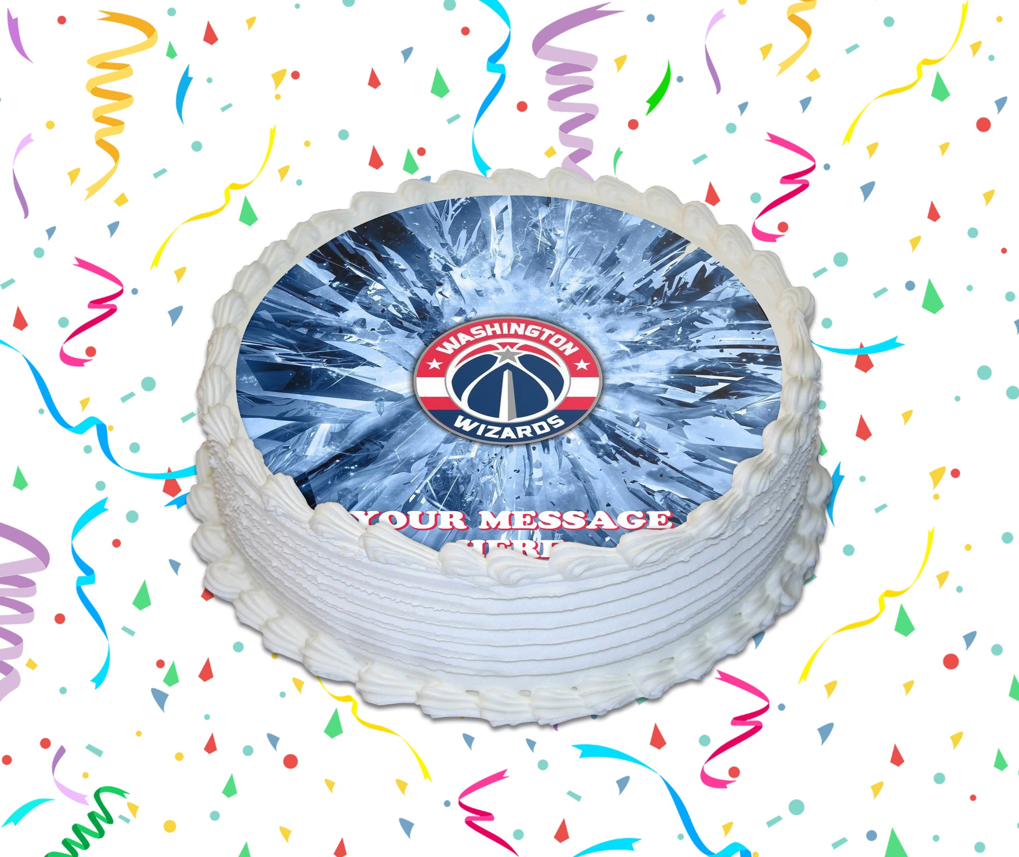 Washington Wizards Edible Image Cake Topper Personalized Birthday Sheet Custom Frosting Round Circle