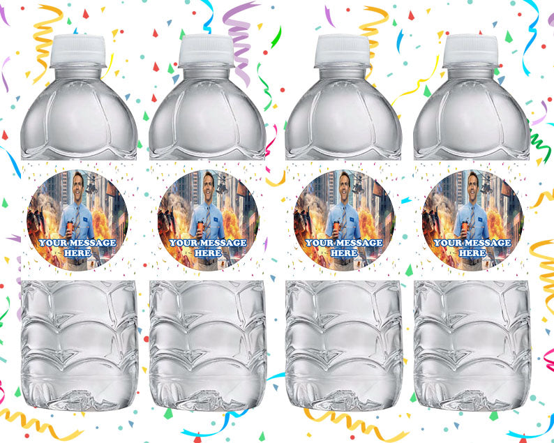 Free Guy Water Bottle Stickers 12 Pcs Labels Party Favors Supplies Decorations