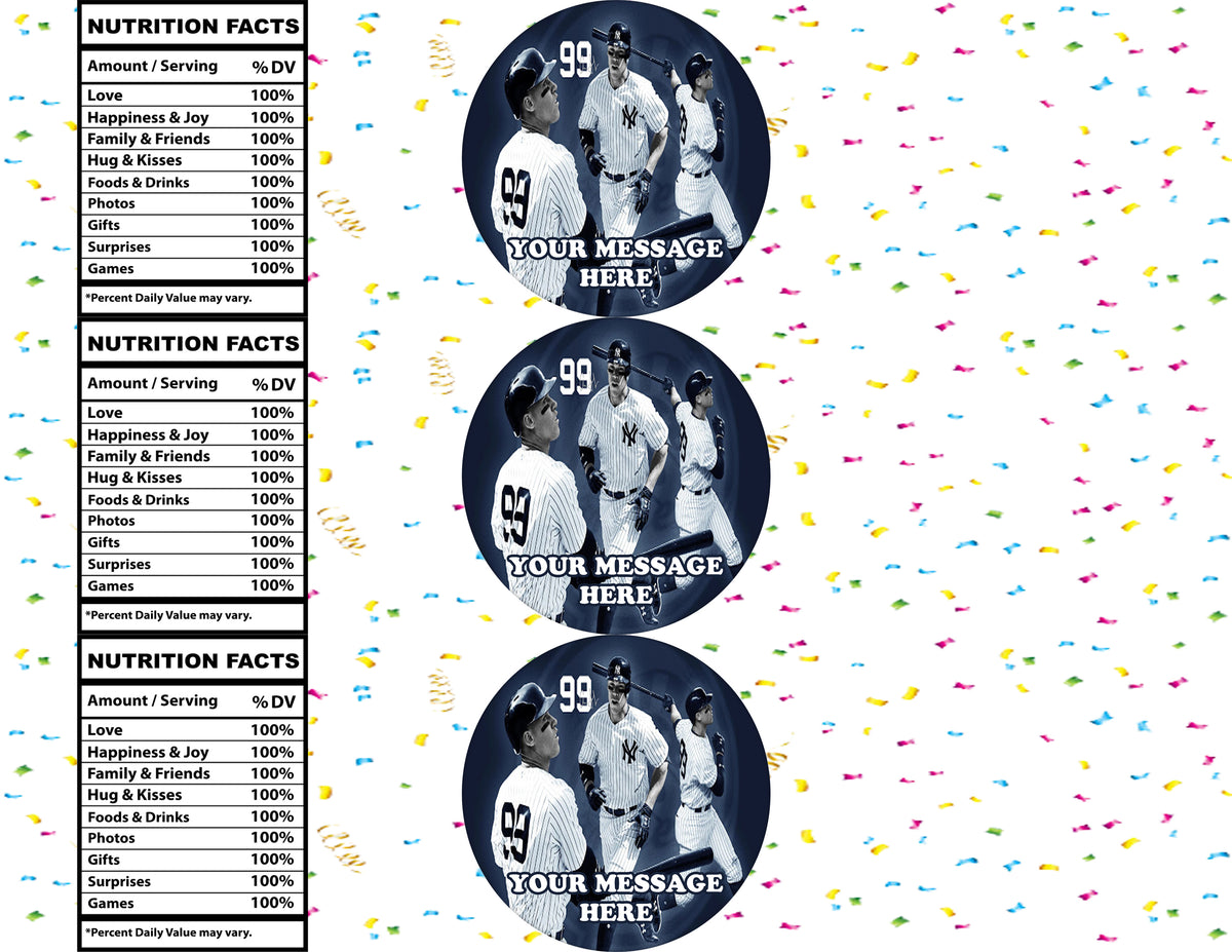 Aaron Judge Water Bottle Stickers 12 Pcs Labels Party Favors Supplies Decorations