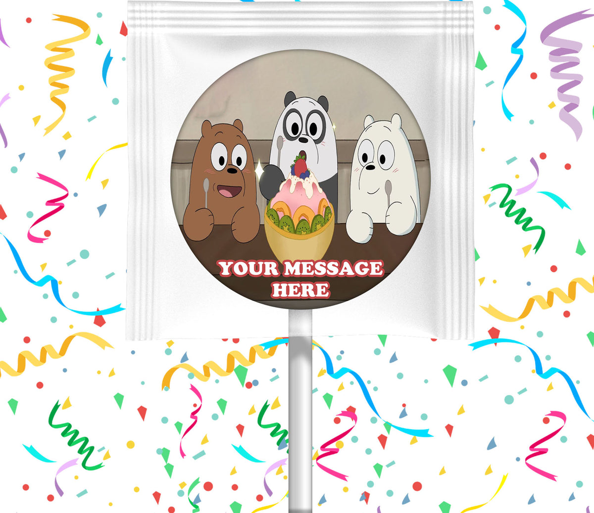 We Bare Bears Lollipops Party Favors Personalized Suckers 12 Pcs
