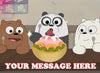 We Bare Bears Edible Image Cake Topper Personalized Birthday Sheet Decoration Custom Party Frosting Transfer Fondant