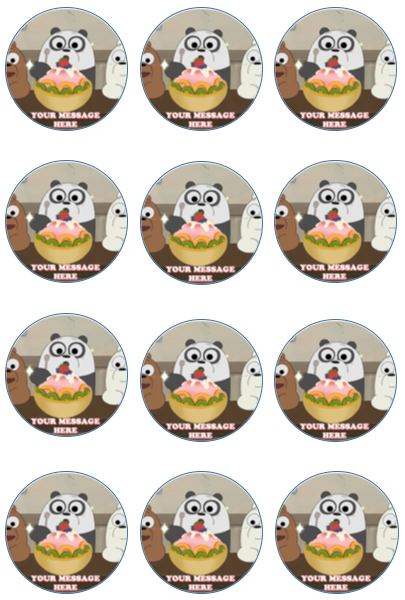 We Bare Bears Edible Cupcake Toppers (12 Images) Cake Image Icing Sugar Sheet Edible Cake Images