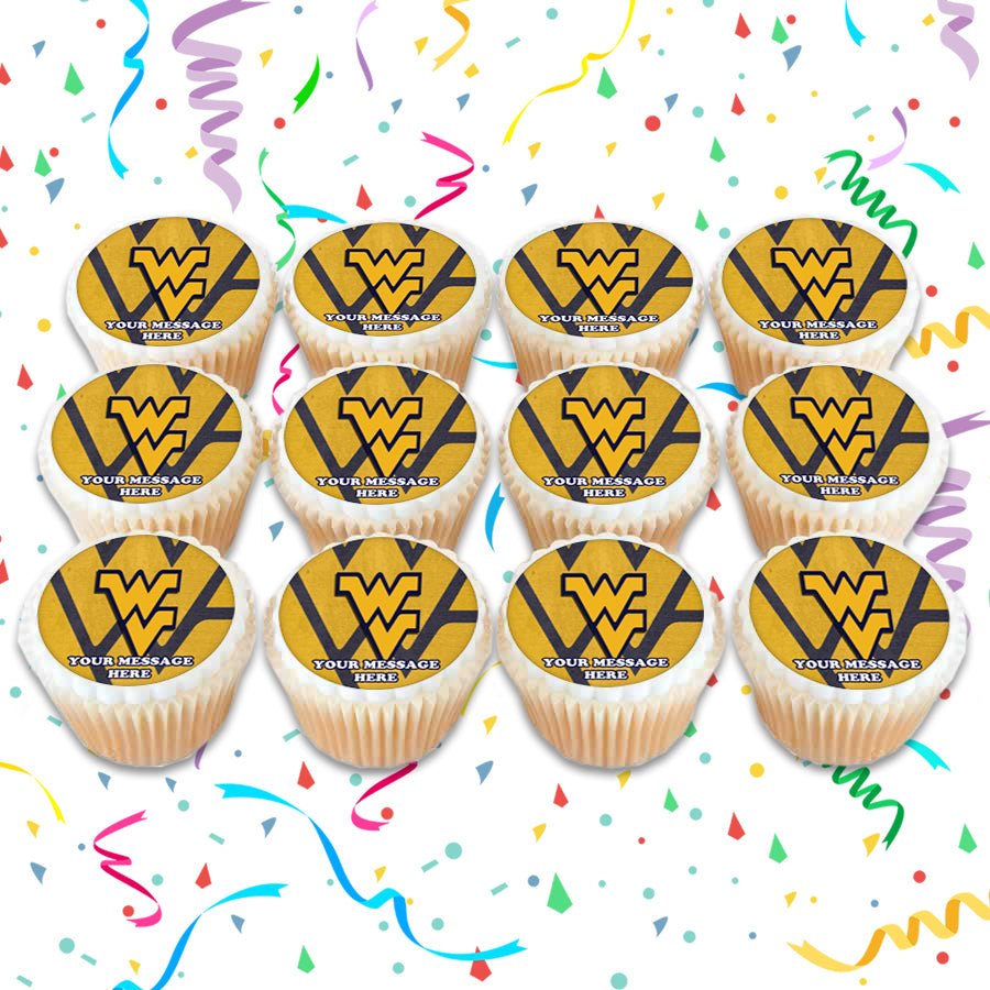 West Virginia University Edible Cupcake Toppers (12 Images) Cake Image Icing Sugar Sheet Edible Cake Images