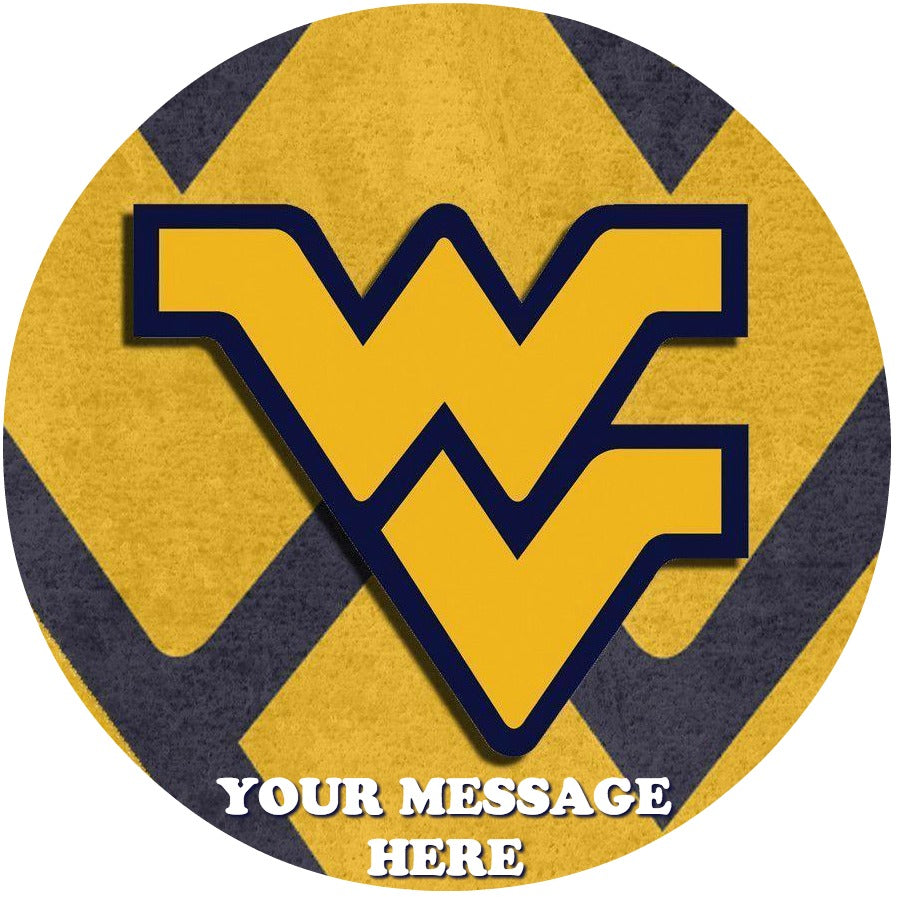 West Virginia University Edible Image Cake Topper Personalized Birthday Sheet Custom Frosting Round Circle