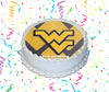 West Virginia University Edible Image Cake Topper Personalized Birthday Sheet Custom Frosting Round Circle